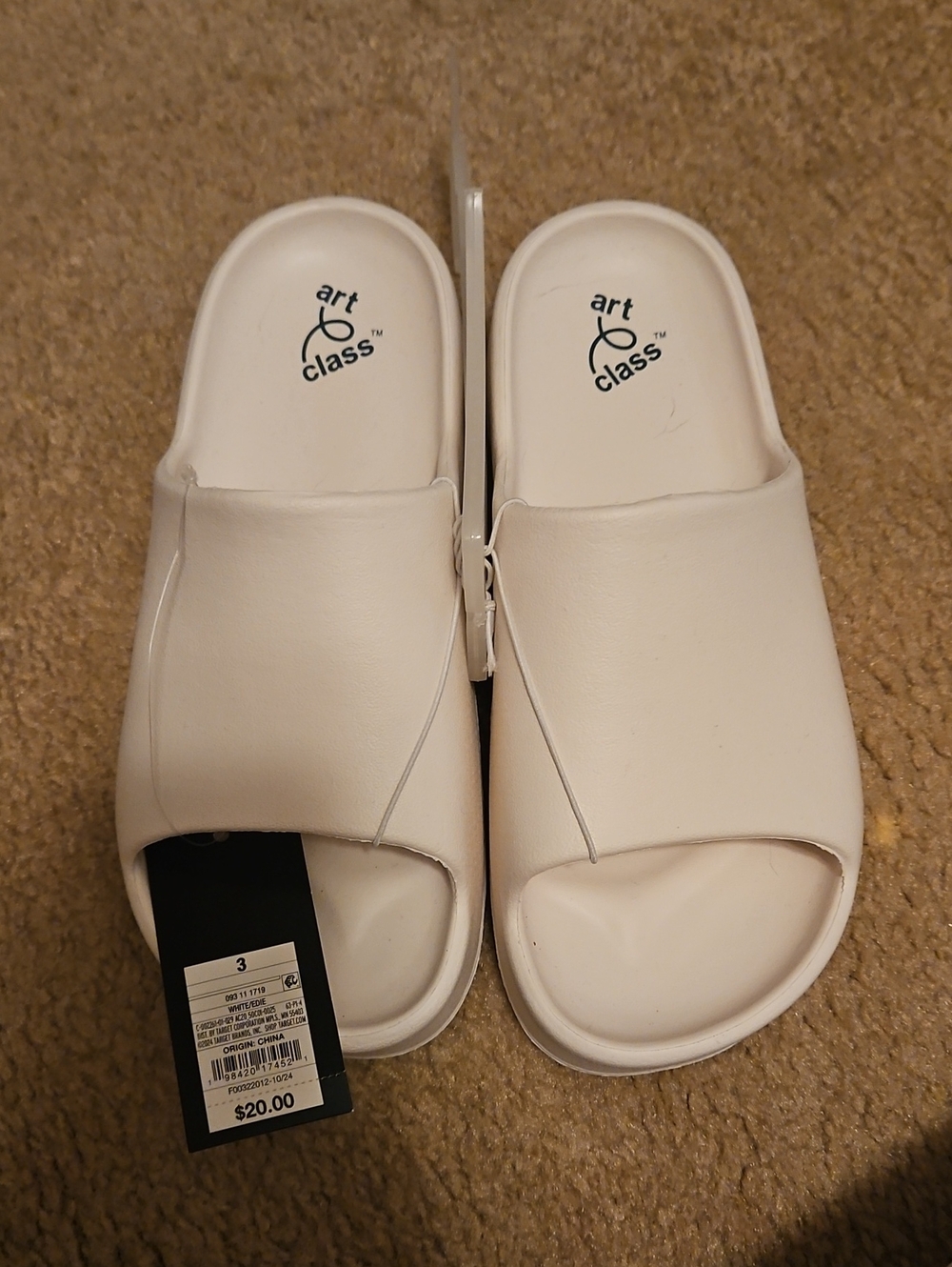 NWT! Art Class White Slide Sandals